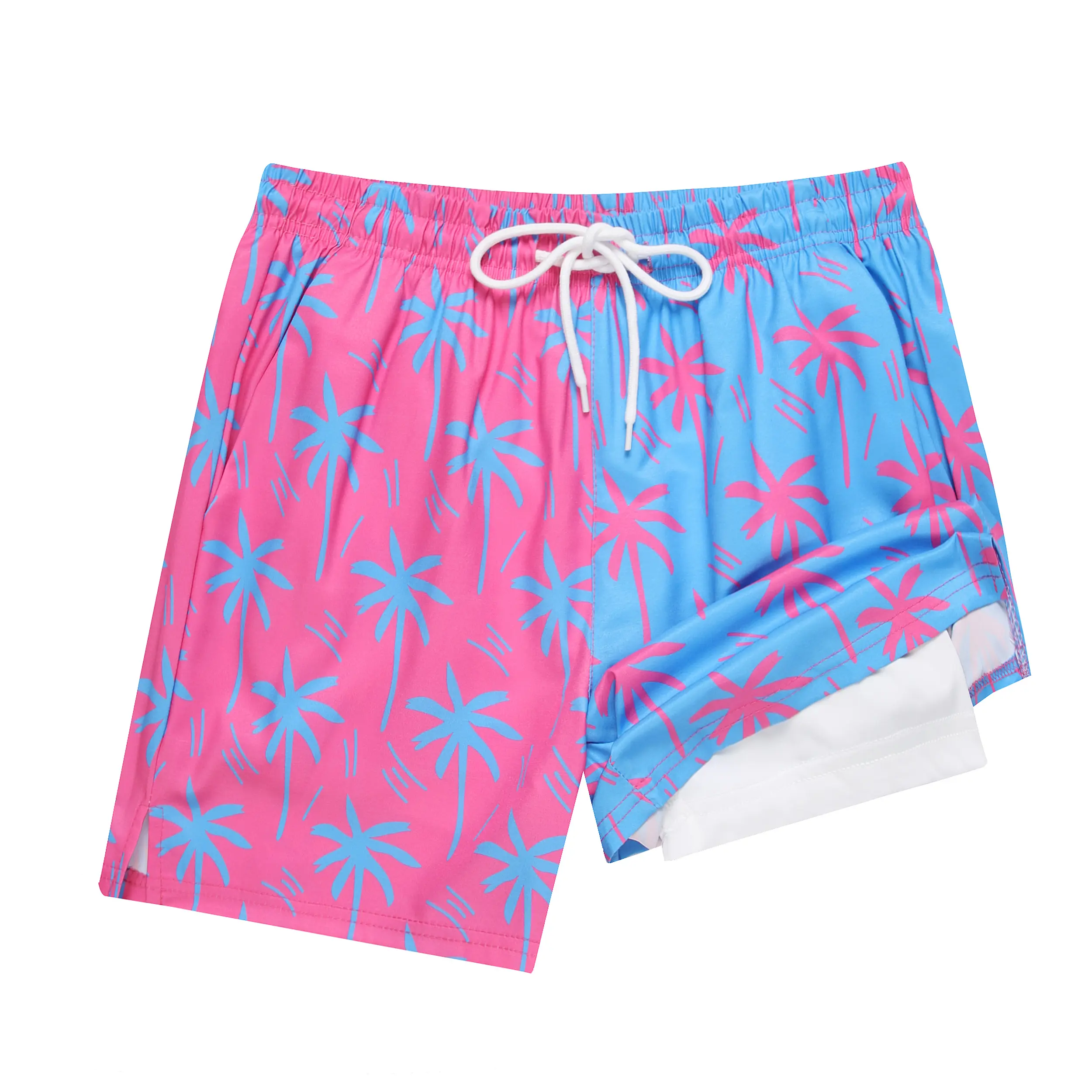 Mens Swimming Trunks with Compression Liner Swim Shorts with Pockets