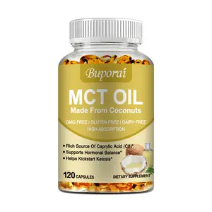 Buporai - Medium Chain Triglyceride Oil Supplement - 3000 mg Per Serving - 120 Softgels - Made from Organic Coconut - Non-GMO, Cold Pressed, Paleo Friendly Capsules -