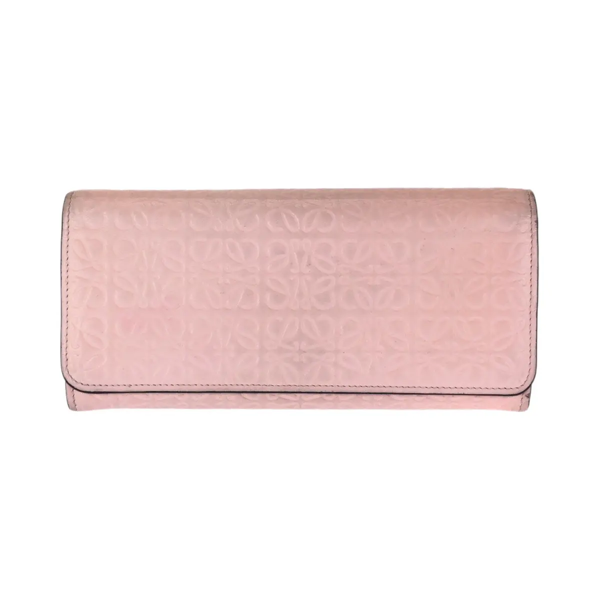 Pre-owned Loewe Other Small Leather Goods Anagram Leather Long Wallet