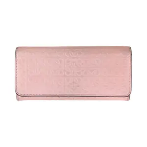 Pre-owned Loewe Other Small Leather Goods Anagram Leather Long Wallet