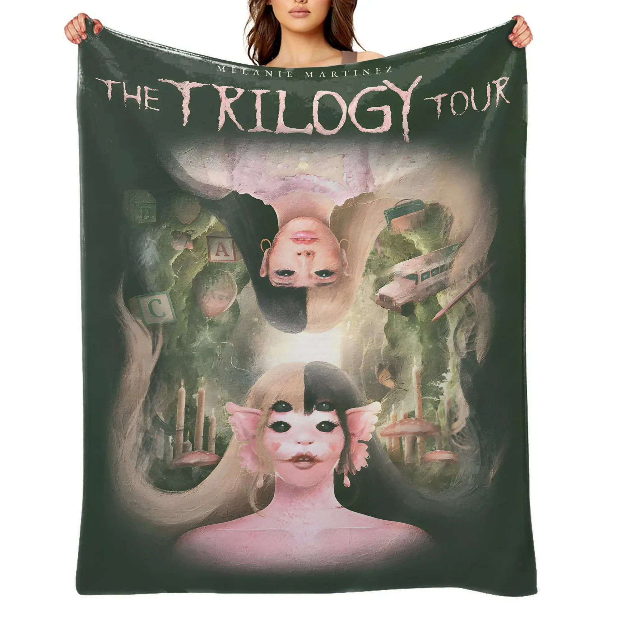 Melanie Martinez Anime Print Flannel Fleece Blanket - Ultra Soft Warm Throw, Anti-Shrink, Wrinkle-Resistant, Quick-Dry, Machine Washable, Color Stays Bold, Perfect for Couch/Travel, Gift for Kids A-57