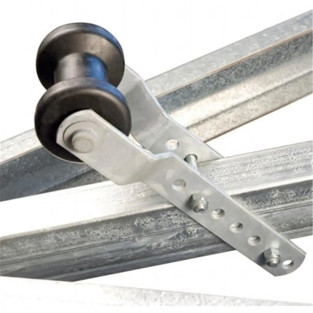 212 MAIN Adjustable Keel Roller Bracket Assembly - Heavy Duty Metal, Sturdy Slat, 5 in. Black Roller, Bolts, Keel Support, Tongue-Fitting Mechanical Hardware