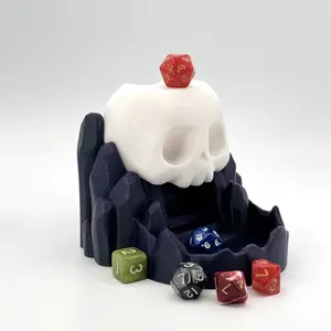 Gothic Skull Dice Rolling Tower – Durable Tabletop Gaming Accessory for RPG & DnD with Detailed Skull Motif & Jagged Rock Accents