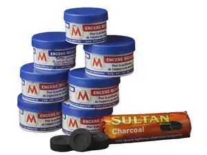 MICASH Incense Resin whit charcoal for Home Fragrance & Spiritual Use - Traditional Design for Relaxing Environment & Space Purification