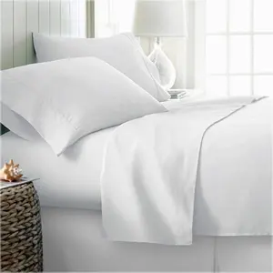 100% Organic Cotton Sheets, 300 Thread Count 4-Piece GOTS Certified Bed Sheet Set Fits Mattress Upto 17" Deep Pocket, Soft & Silky Sateen Weave (Queen, White)