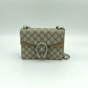 Pre-owned GUCCI Dionysus GG Supreme Mini Crossbody Bag with Chain Strap and Iconic Horsebit Clasp972556