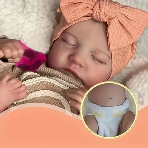 19 inches Full Body Vinyl Reborn Baby Doll - Gorgeous Lifelike Newborn Girl Toy, Soft Washable Poseable Collectible Doll, Cute Gift for Kids