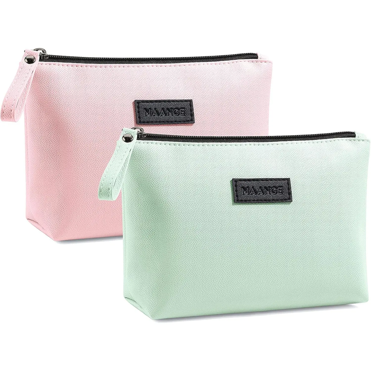 MAANGE Cosmetic Bags for Women Small Makeup Bag for Purse Pu Leather Makeup Pouch Travel Makeup Bag with Zipper Make up Bag for Travelling