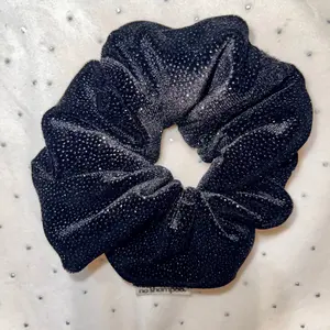 Black Velvet Scrunchie with Rhinestones for Women - Boho Style