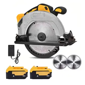 Cordless circular saw compatible with 20V MAX battery, 7-1/4" brushless motor, 0–50° bevel capability, lightweight, includes two blades, suitable for woodworking, stone, and plastic, tool only, battery not included