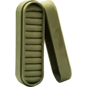Small Multiple Ring Box Portable Organizer Display Storage Travel Case  Earring Holder for Wedding Birthday Christmas Day (Olive Green)