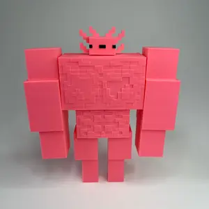 Buff Axolotl - Huge Axolotl Desk Figure - Moveable Arms