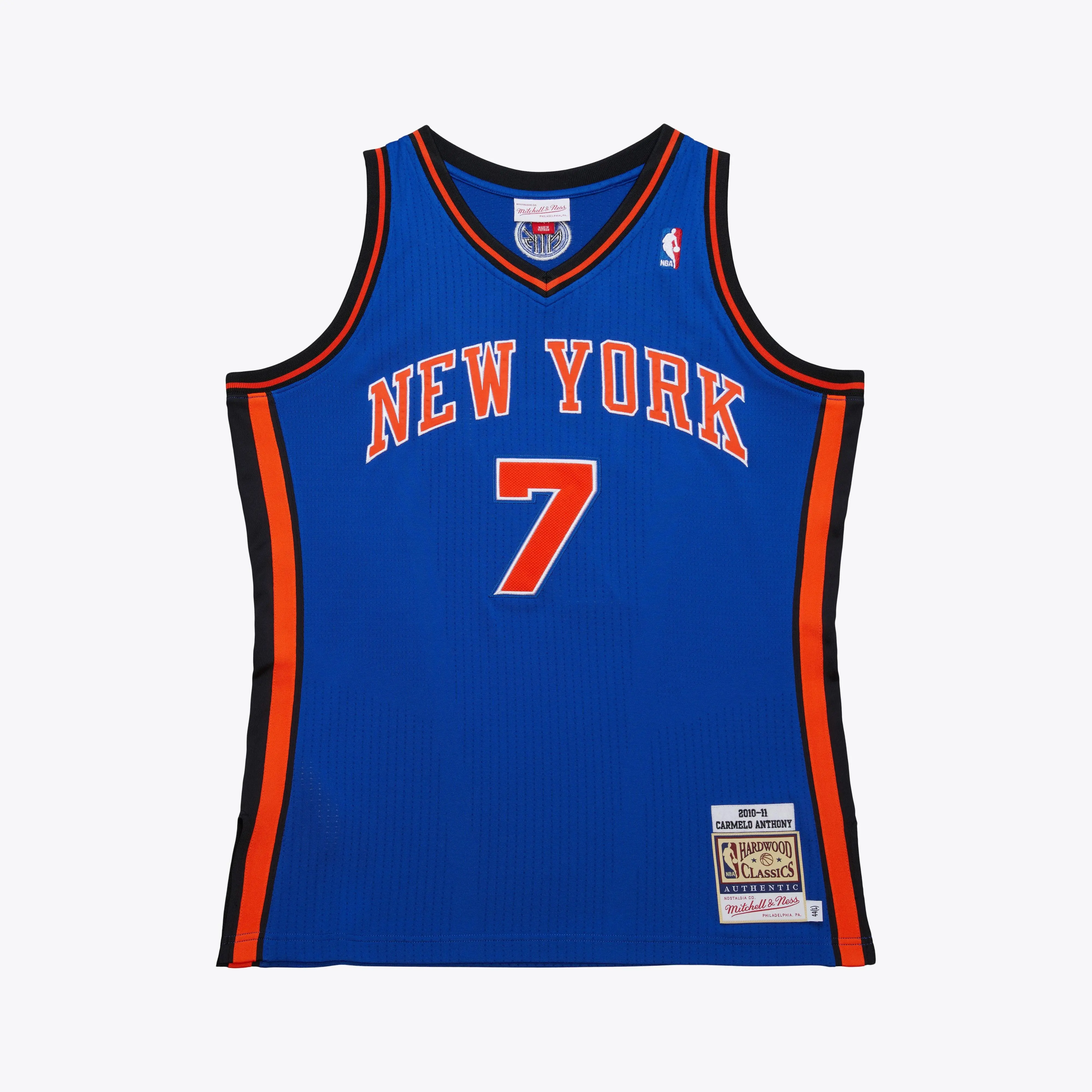 Carmelo Anthony New York Knicks 2010-11 Blue Authentic Jersey, Mitchell & Ness NBA Throwback Basketball Jersey