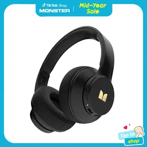 Monster Mission 100 Over-Ear Wireless Bluetooth Headphones – Deep Bass Stereo Sound, Clear Voice & Noise Cancelling Mic, Bluetooth 6.0 Foldable Headset with 160H Playtime, Comfortable Over-Ear Design for Travel, Work, PC- SummerWins - DealsForYouDays