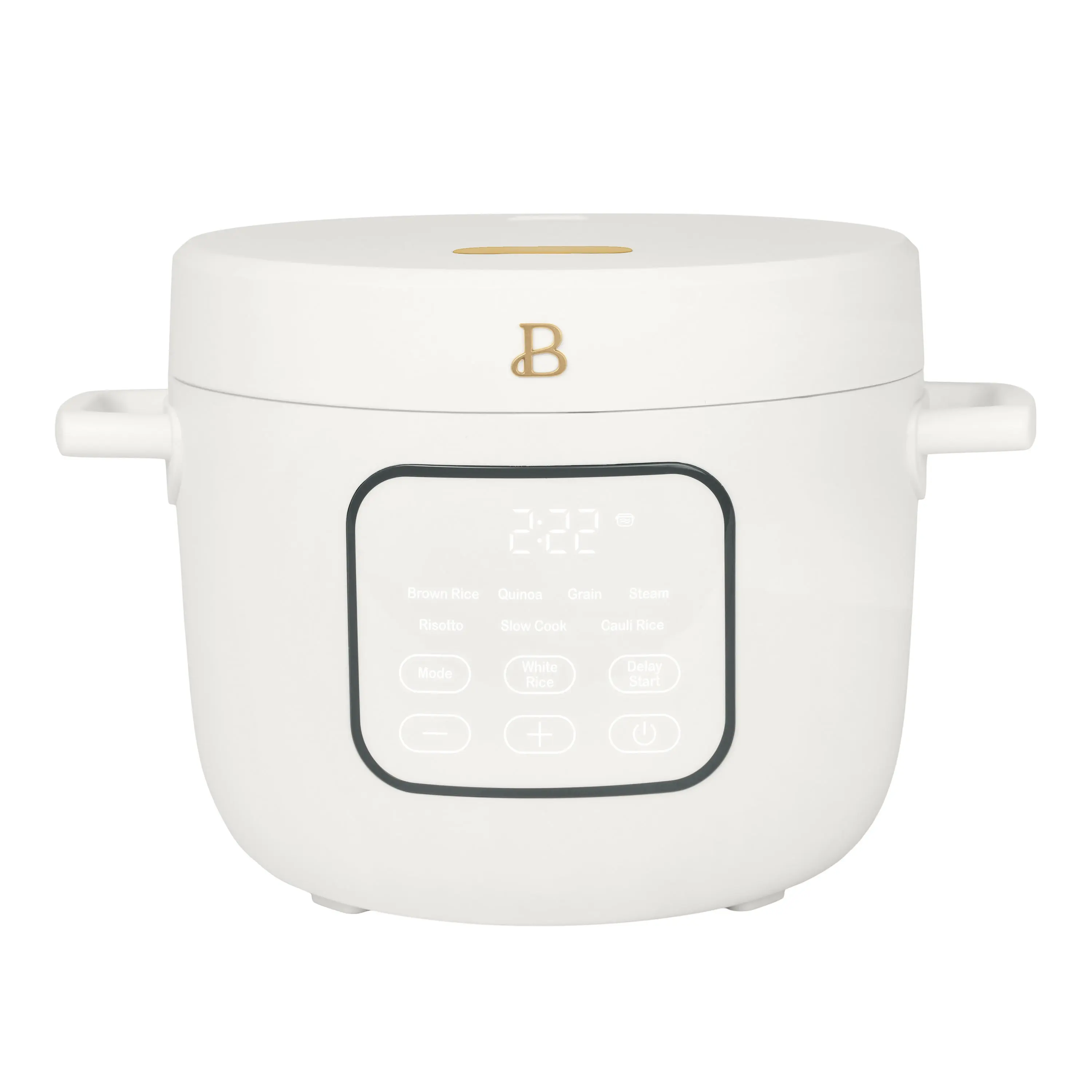Beautiful 14-Cup Cooked, 6-Cup Uncooked Electric Rice and Grain Cooker, EverGood Ceramic Nonstick Coating, White Icing by Drew Barrymore