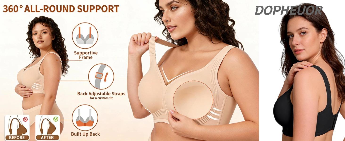 2026 Jelly Seamless Wireless Plus Size Bras No Underwire Supportive Full Coverage Comfortable Everyday Bra for Older Women