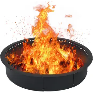 Fire Pit Ring for Outside, 36 Inch Heavy Duty Metal Insert with Air Vents for  , Outdoor Firepit Ring for Backyard, Patio, Camping,    Use