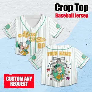 Personalized Princess Mad Hatter Crop Top Baseball Jersey