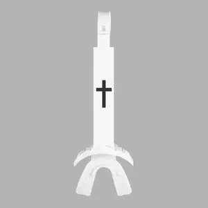 SLEEFS Premium Faith Cross White X Football Mouthguard for Ultimate Protection