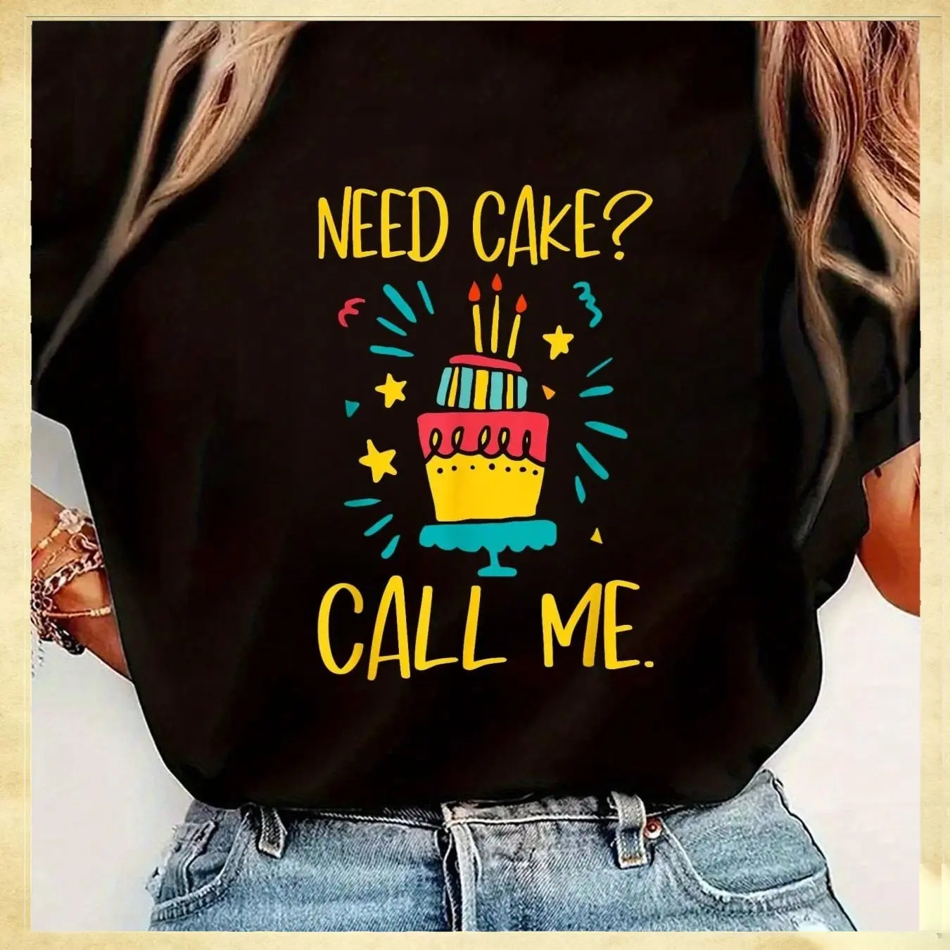 Need Cake - Baking Baker Pastry Cake Decorator Cake Artist T-Shirt Womens Round Neck Short Sleeve T-Shirt Fashion Graphi