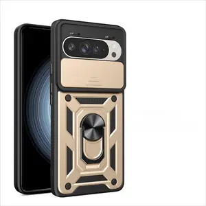 Slide Lens Cover Phone Case with Rotating Ring, Shockproof Phone Protective Cover, Phone Accessories Compatible with Google Pixel 8 Pro Pixel 8A