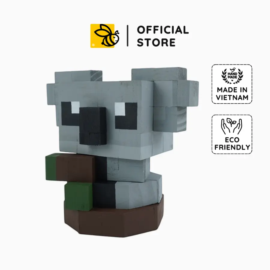Koala Wooden Model, Unique Koala Bear Pixel Block, DIY Minecraft decor, Custom Handmade Gift & DIY Coloring Kit, Fun DIY Painting, Gift for him, Gift for her