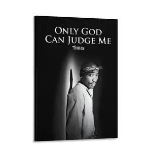 Only God Can Judge Me 2Pac Posters 90s Hip Hop Rapper Mid 90s Rap 2 Pac Music Merch Cool Wall Art Print Poster