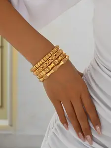 Women's Fashion Bangle Bracelet, European Style Gift Jewelry, Arab Bride Luxury Ethnic Design, All Seasons Accessory, Stackable Bracelet
