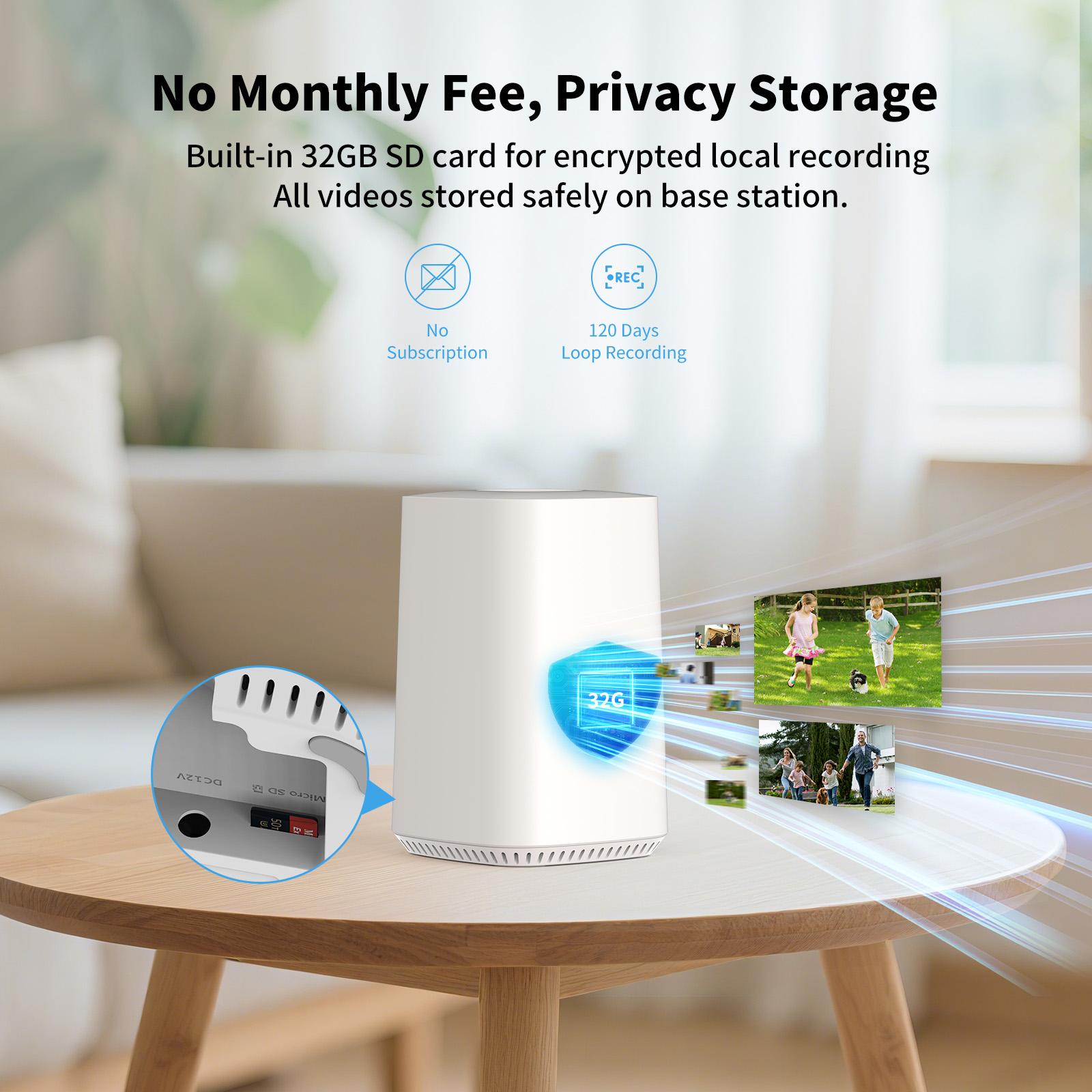 Wireless Solar Powered Security Camera System with Base Station, No Monthly Fee, 2 Cameras Kit, 2K Full Color Night Vision, Solar Powered, WiFi Home Security Camera, No Monthly Fee, IP65 Waterproof, PIR Human Detection, Two-Way Audio, Works with Alexa Wireless Solar Powered Security Camera System with Base Station, No Monthly Fee, 2 Cameras Kit, 2K Full Color Night Vision, Solar Powered, WiFi Home Security Camera, No Monthly Fee, IP65 Waterproof, PIR Human Detection, Two-Way Audio, Works with Alexa