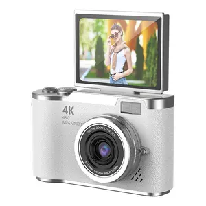 Retro Compact High-Definition Flip Screen Mirrorless Digital Camera - 12x6cm, CCD Effect, Beauty Mode, Included Lens, Beginner-Friendly, Selfie Camera with Recording for Students