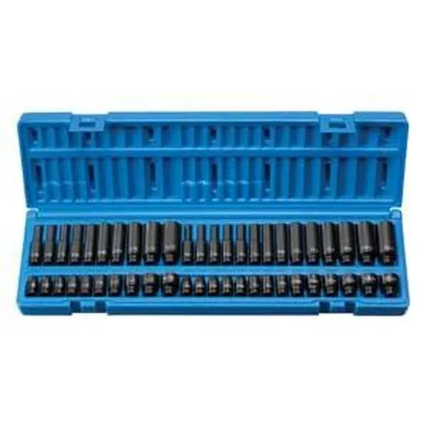 Eagle GY9748 48-Piece Standard & Deep Fractional/Metric Master Socket Set, 1/4" Drive - 3/16"-9/16" Fractional, 4mm-15mm Metric Sizes for Home Improvement, Deep Socket Set