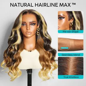 Ombre Loose Body Wave 180% Density Wig Glueless Pull Go 13x6 Full Lace Front with Snug Fit Drawstring