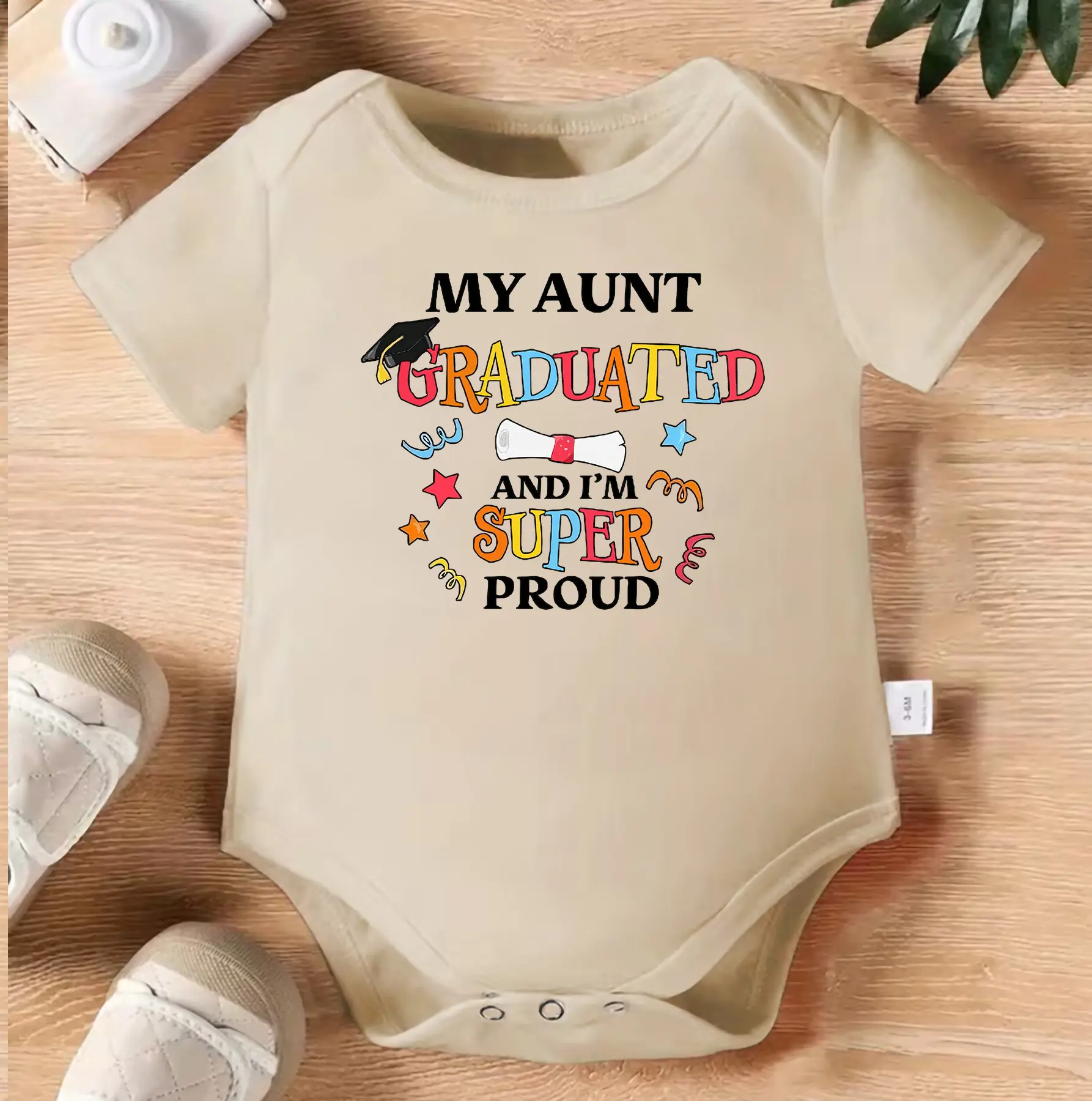 My Aunt Graduated And I'm Super Proud Baby Bodysuit, Graduation Baby Onesie, Proud Niece Nephew Outfit, Cute Infant Romper, Family Graduation Gift, Newborn Celebration Clothes