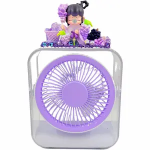 Handmade Rechargeable Desktop Fan with Cream Glue Doll DIY - Kosbling Handmake Blind Bag