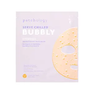 Patchology Bubbly Hydrogel 1 Face Mask – Brighten & Even Skin Tone with Resveratrol, Niacinamide, and Orange Extract, Nourishing + Radiance skin care products face care  products