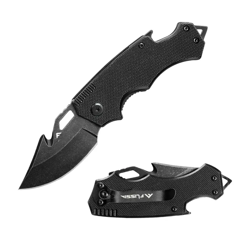 #toolupgrade FLISSA Mini Folding Pocket Knife, 2.5-Inch Stainless Steel Drop Point Blade, EDC Pocket Knives for Men with Bottle Opener and Glass Breaker