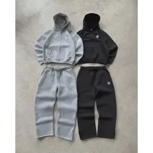 2025 New Letter Embroidery Zipper Casual Men Suit Y2K Men's Harajuku Fashion Women Retro Hoodies Couple Sweatshirts Sweatpants streetwear