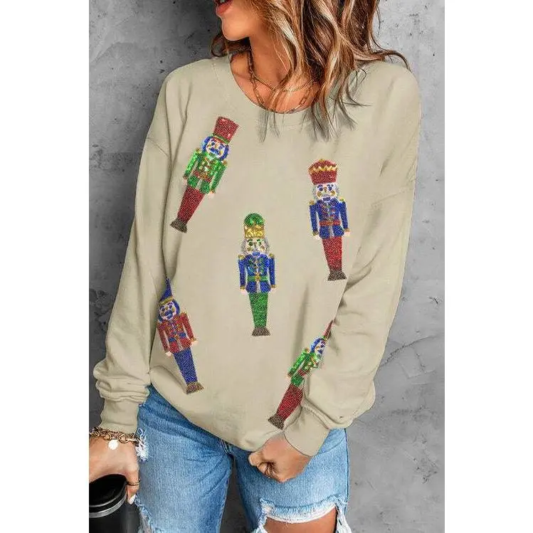 Nutcracker Sequin Dropped Shoulder Sweatshirt