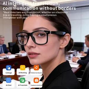 Ai Language Translation Smart Glasses, Free Translation Service, Stereo Speakers, Wireless Calling, Photo Control, Ideal Gift