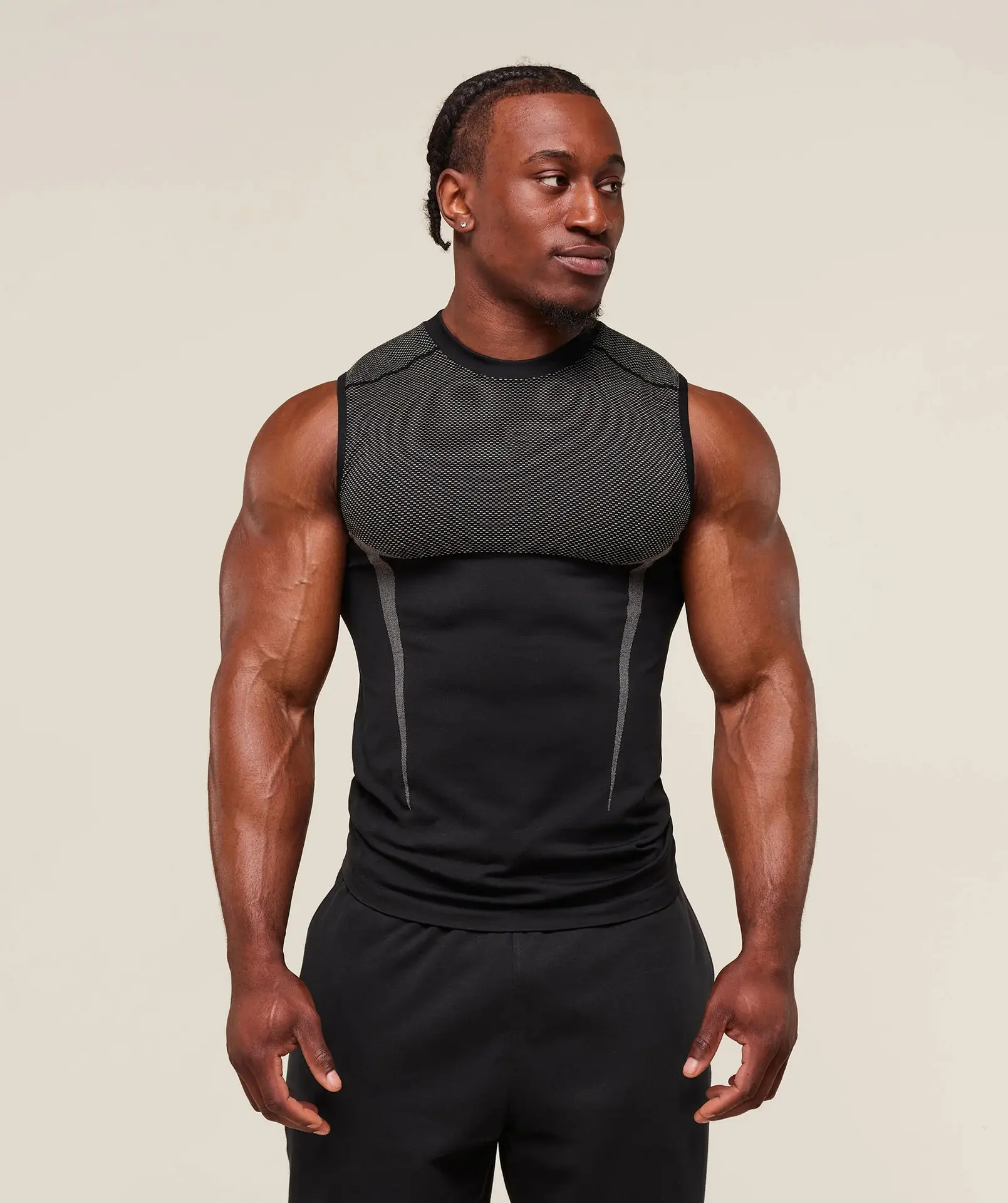 (CLEARANCE) Men's Seamless Gym Tank Top - Onyx Performance Workout Activewear (with logo)