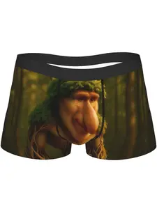 MenS Customized Boxer Briefs Comfortable with Medium Stretch Portrait Pattern Perfect for Daily Casual Use