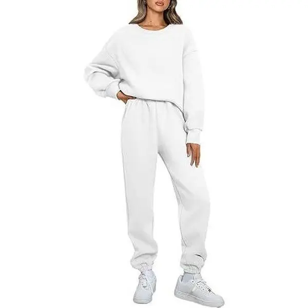 Round Neck Pullover Casual Long Sleeve Sweater Suit