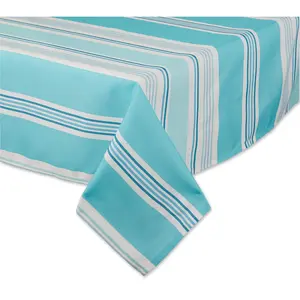 Design Imports 60" x 84" Zip Beach Stripe Outdoor Tablecloth