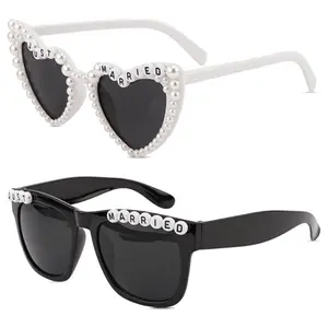 Just Married Sunglasses – Wedding Party Decorations Glasses for Bride & Groom Celebration Props