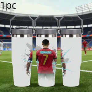 1pc 30oz stainless steel large-capacity car water bottle, Number 7 jersey Pattern，for Cristiano Ronaldo fans.for football enthusiasts. various patterns to choose from, fan gift, Outdoor camping Coffee Cups & Mugs