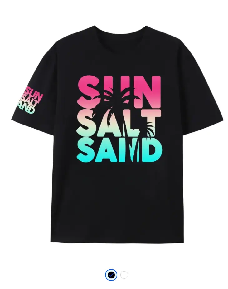 Women's Gradient Graphic T-Shirt, Tropical Sun Salt Sand Print Pure Cotton Short Sleeve Top for Summer Beach, Shortsleeve, Swim, Denim
