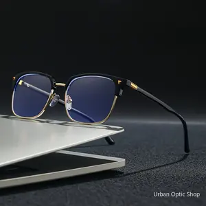 XUH Stylish Square Blue Light Blocking Computer Glasses for Men Women, Anti Eyestrain Fashion Eyewear for Office, Gaming & Daily Wear