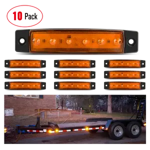 Nilight 3.8 Inch 6 LEDs Amber Side Marker Lights (10 Pcs)