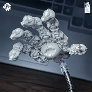 1/60 Motorized Mecha Hand Model Kit, 3.75 Inches, Five-Finger Robot Display Accessory, Assembly Parts, Ideal for Mecha Model Showcase