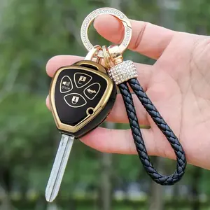 Toyota Key Fob Cover, Car Key Protector, Car Key Accessory, Compatible with Camry 2007-2011, Avalon Corolla 2008-2013, Crown 2009-2016, 4 Button Smart Remote Protector